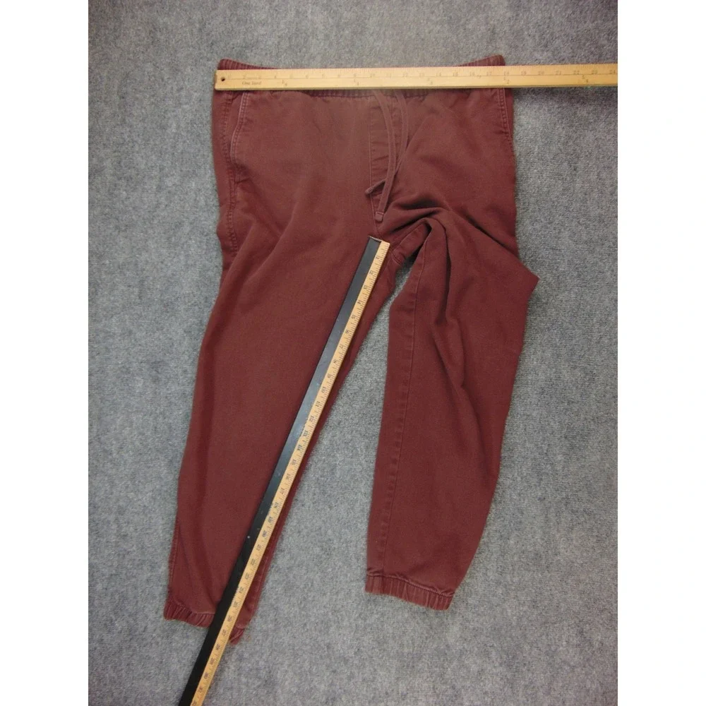 Banana Republic Travel Jogger Men Large Red Solid Elastic Waist Drawstring Pants
